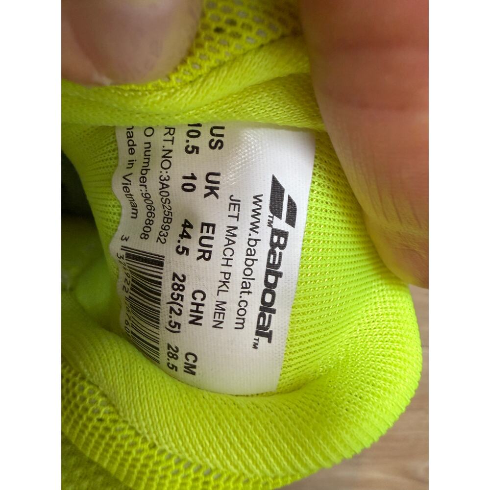 Babolat Jet Mach PKL Men 10.5 Neon Yellow Blue Michelin Pickleball Shoes - Picture 11 of 11